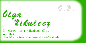 olga mikulecz business card
